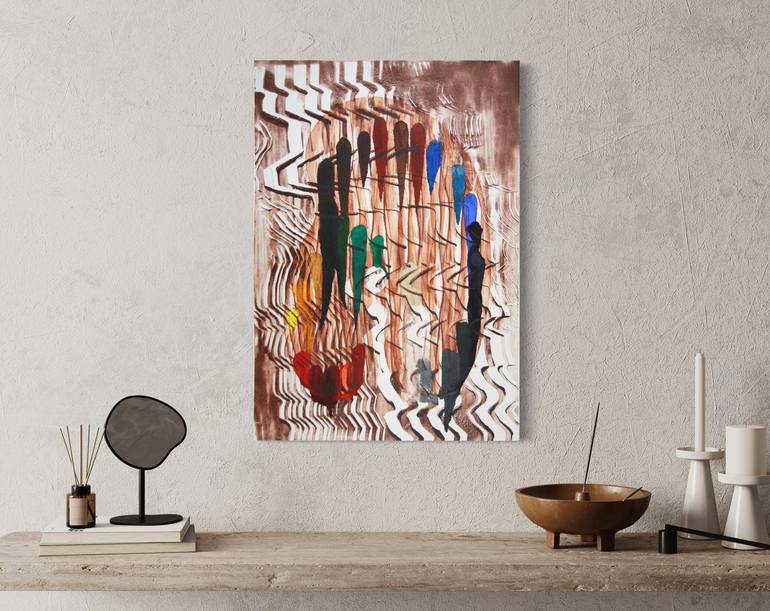 Original Abstract Expressionism Patterns Painting by Michael E Voss