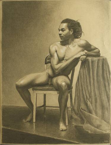 Original Figurative Body Drawings by Michael E Voss