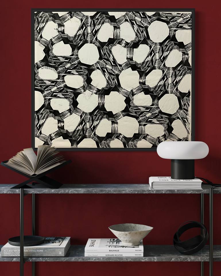 Original Conceptual Geometric Printmaking by Michael E Voss