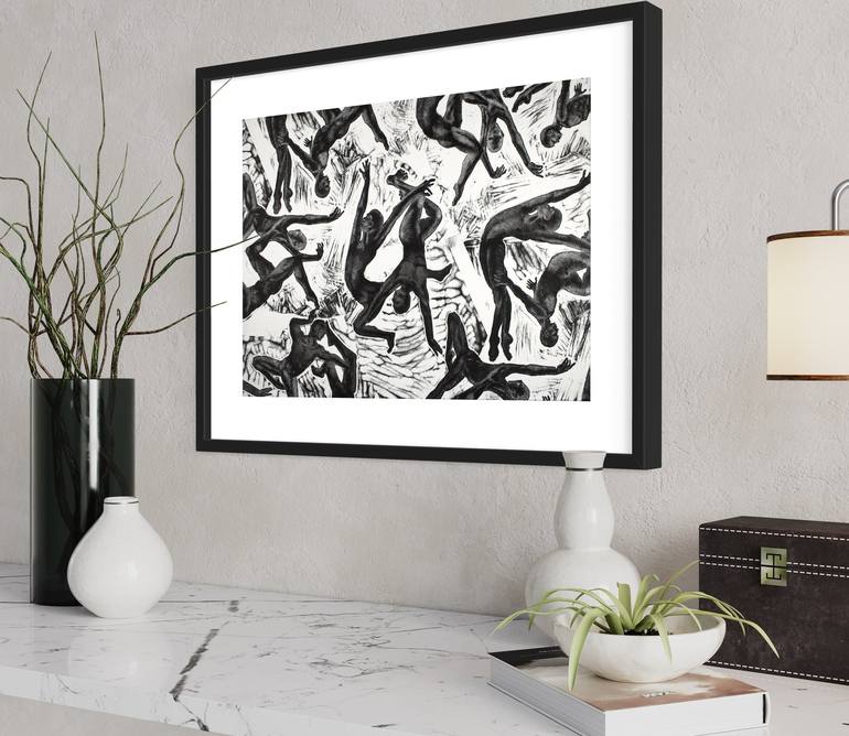 Original Abstract Expressionism Geometric Printmaking by Michael E Voss