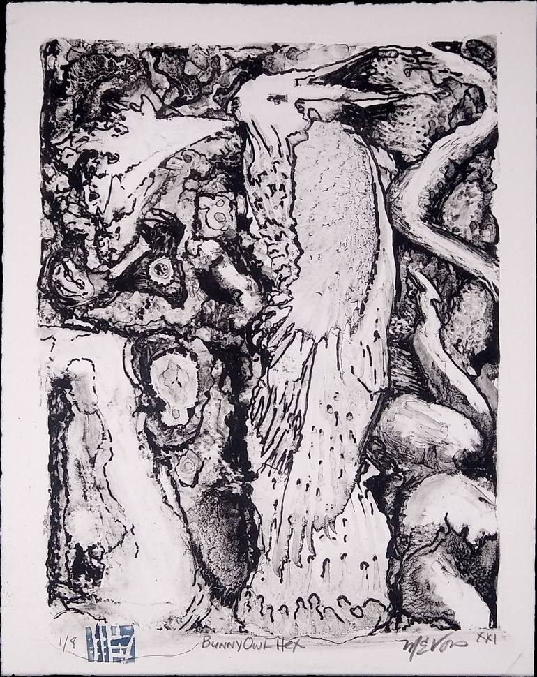 Original Abstract Expressionism Abstract Printmaking by Michael E Voss