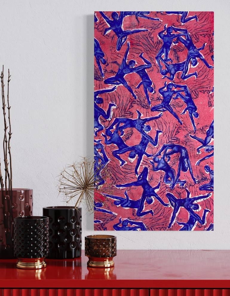 Original Abstract Expressionism Geometric Printmaking by Michael E Voss