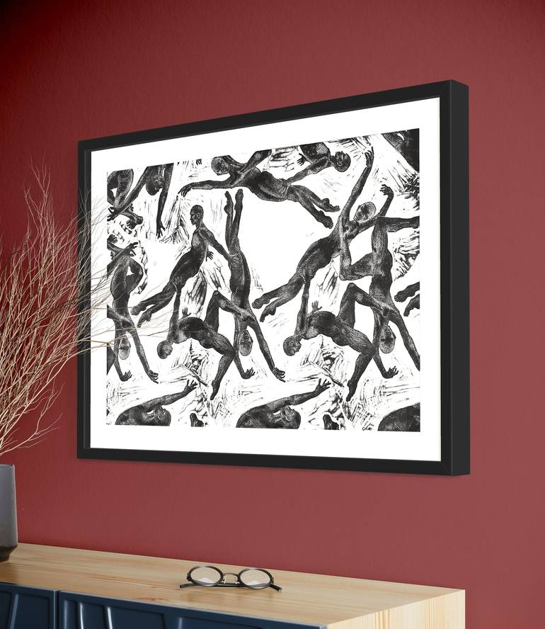 Original Abstract Expressionism Body Printmaking by Michael E Voss