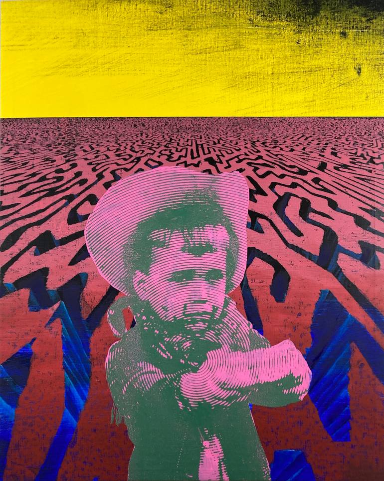 Original Children Printmaking by Michael E Voss | Conceptual Art on Acrylic | No Thank You, Leon - 2