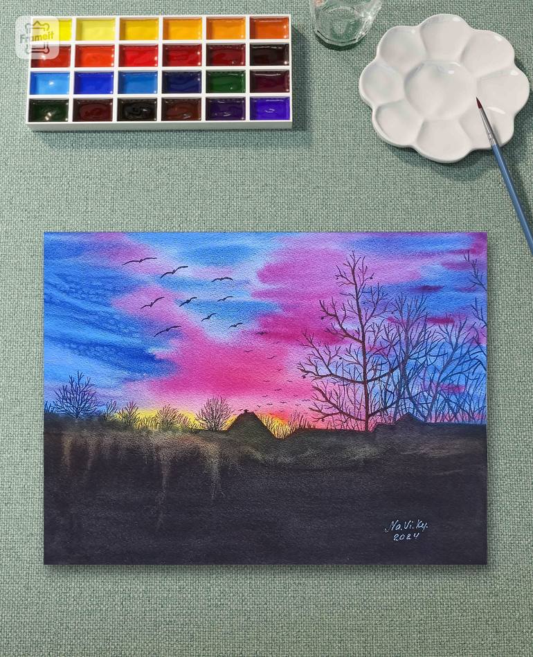 Original Expressionism Landscape Painting by Natalia Buhaienko