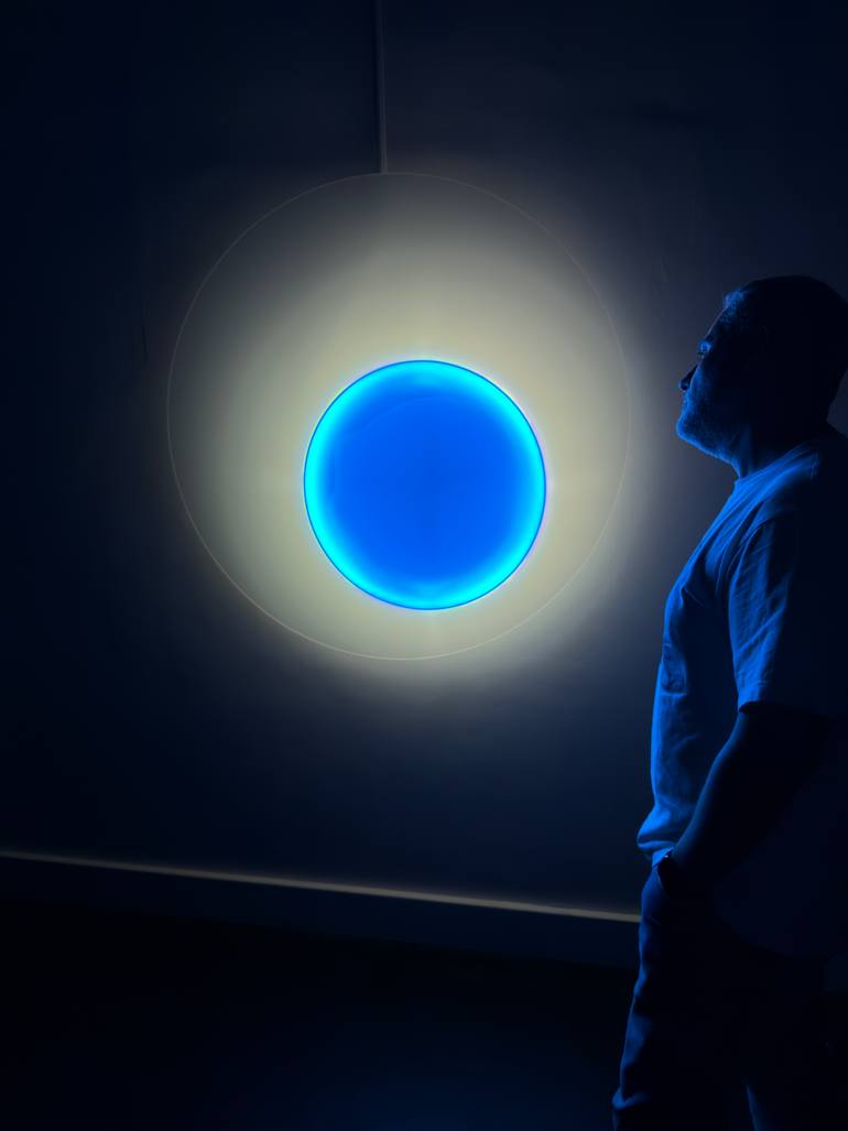 Original Abstract Light Mixed Media by Ilan El