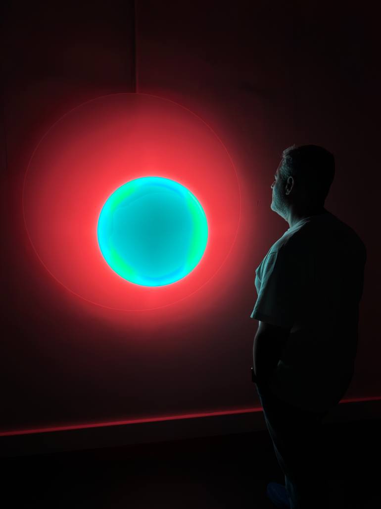 Original Abstract Light Mixed Media by Ilan El