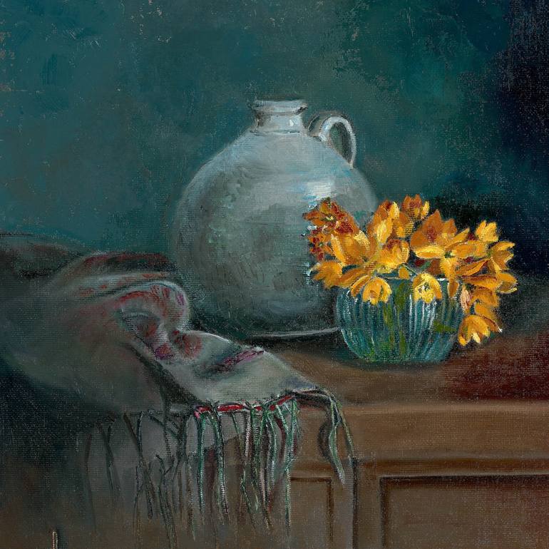 Original Classicism Still Life Painting by Monica Alikoviene