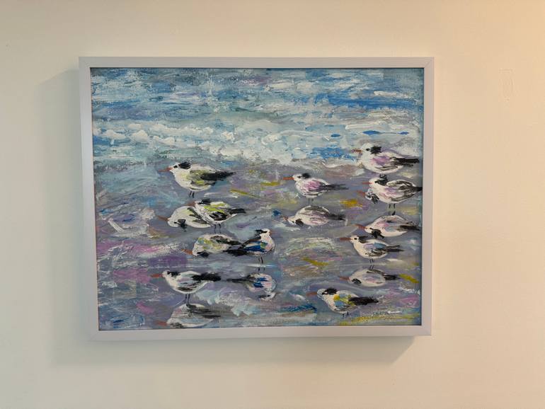 Original Expressionism Beach Painting by Sylvia Hristova