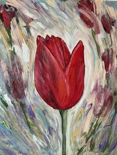 Original Expressionism Floral Painting by Sylvia Hristova