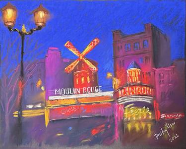 The Moulin Rouge Pastel Painting 8.5x11 thumb