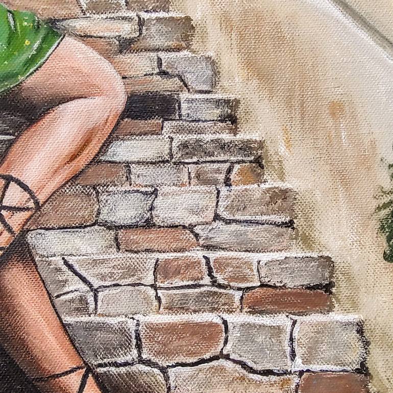 Original Realism Women Painting by Corfu Gallerist