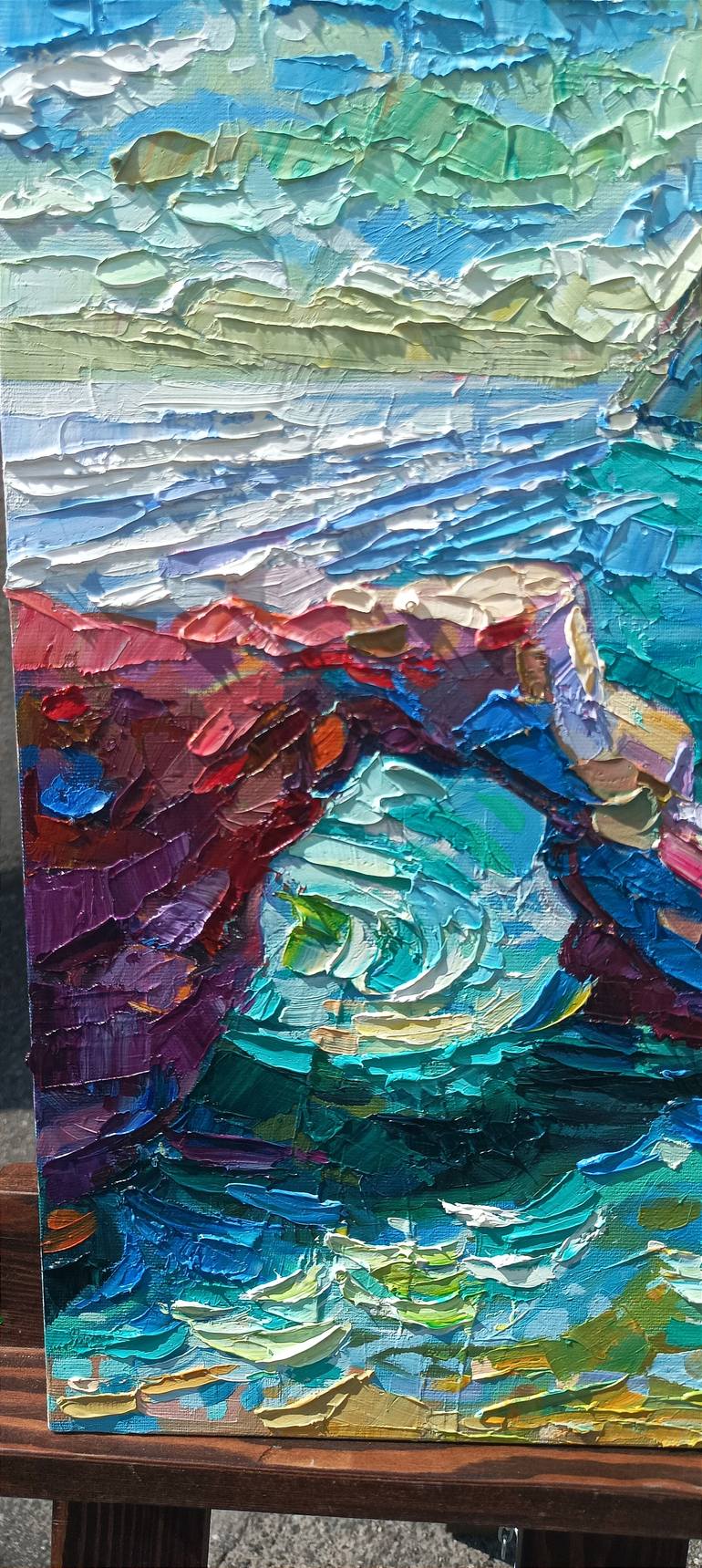 Original Cubism Seascape Painting by Vanya Georgieva