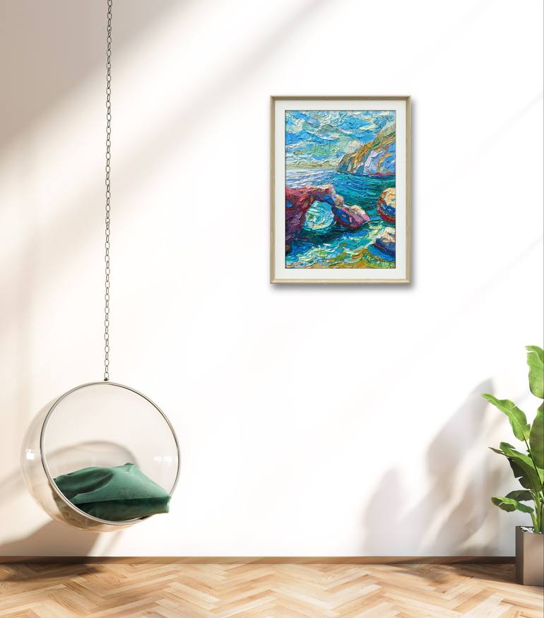 Original Cubism Seascape Painting by Vanya Georgieva