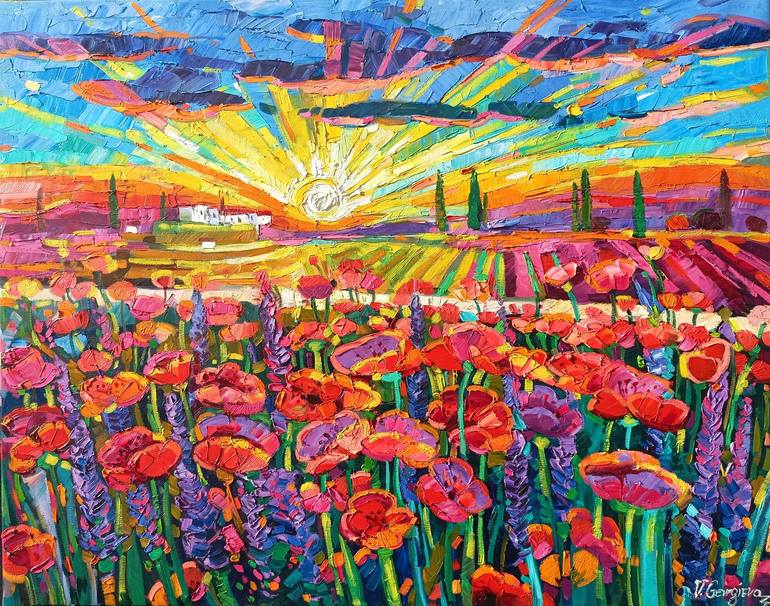 Print of Abstract Expressionism Landscape Paintings by Vanya Georgieva