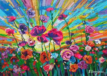 Print of Abstract Expressionism Floral Paintings by Vanya Georgieva