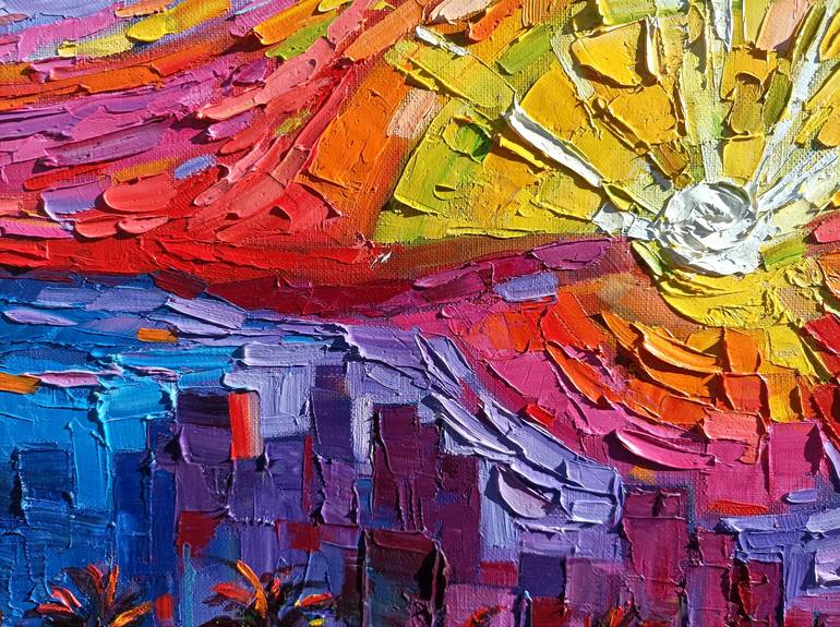 Original Abstract Expressionism Cities Painting by Vanya Georgieva