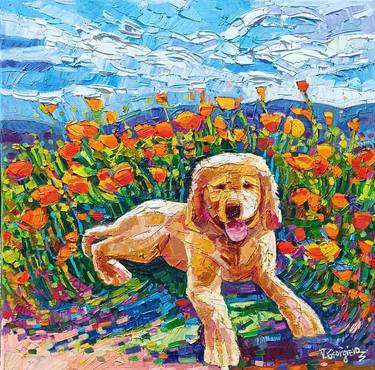 Original Abstract Expressionism Dogs Paintings by Vanya Georgieva