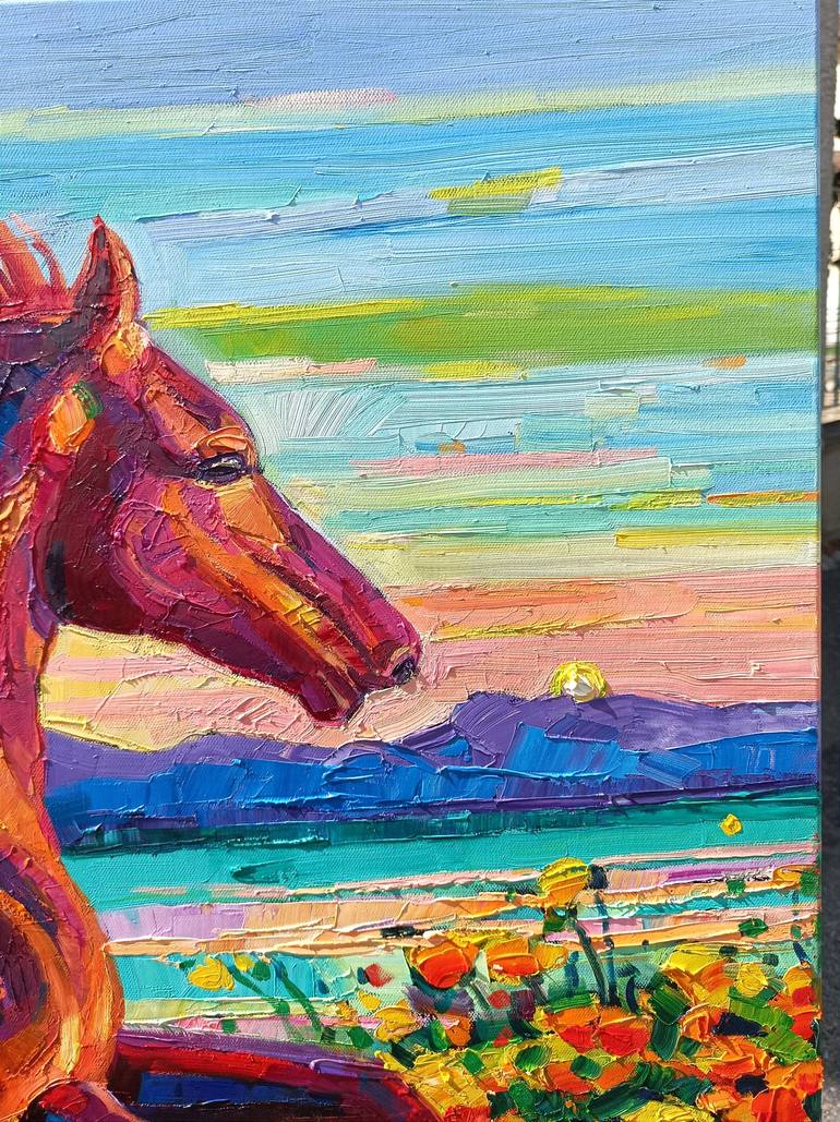 Original Abstract Expressionism Horse Painting by Vanya Georgieva