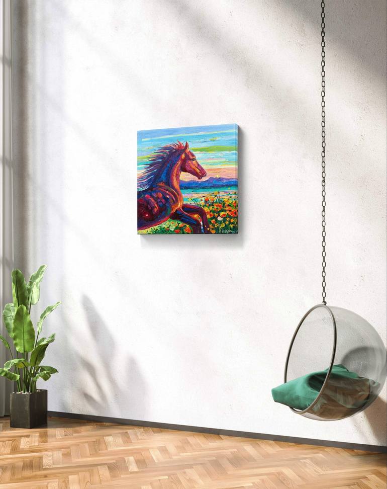 Original Abstract Expressionism Horse Painting by Vanya Georgieva