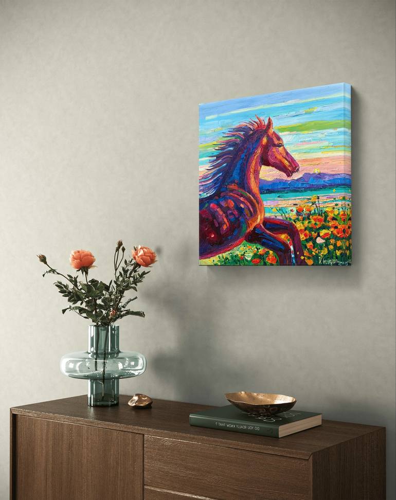 Original Abstract Expressionism Horse Painting by Vanya Georgieva