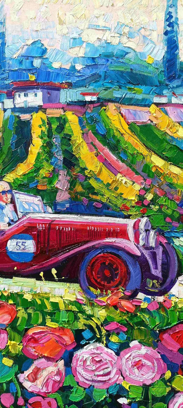 Original Abstract Expressionism Car Painting by Vanya Georgieva
