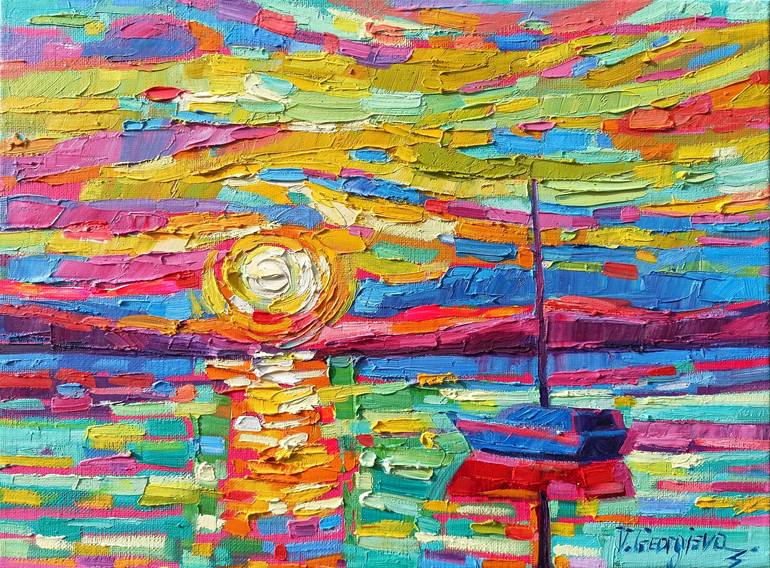 Print of Abstract Expressionism Seascape Paintings by Vanya Georgieva