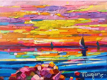 Print of Abstract Expressionism Seascape Paintings by Vanya Georgieva