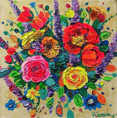 Original Abstract Expressionism Floral Paintings by Vanya Georgieva