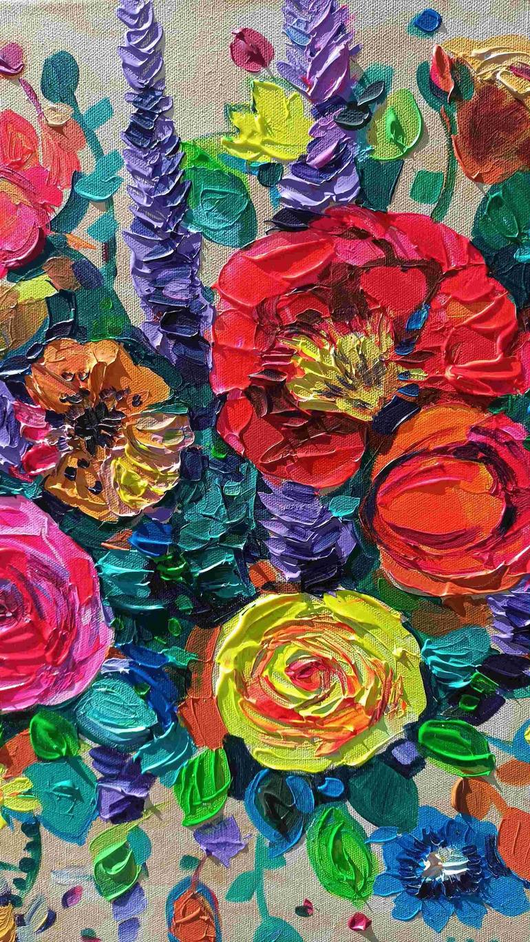 Original Abstract Expressionism Floral Painting by Vanya Georgieva