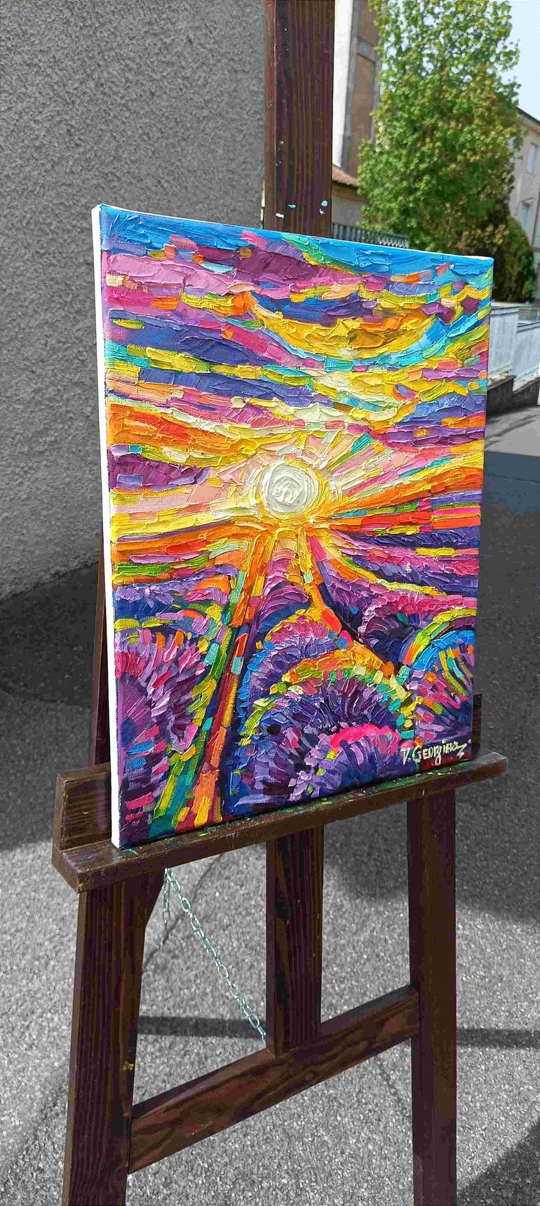 Original Abstract Expressionism Landscape Painting by Vanya Georgieva