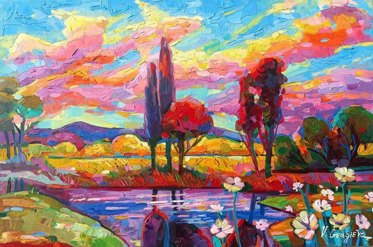 Print of Abstract Expressionism Landscape Paintings by Vanya Georgieva
