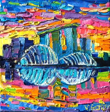 Original Abstract Expressionism Cities Paintings by Vanya Georgieva