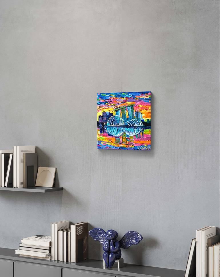 Original Abstract Expressionism Cities Painting by Vanya Georgieva