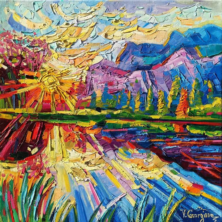 Print of Abstract Expressionism Landscape Paintings by Vanya Georgieva