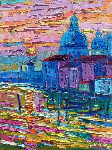 Original Abstract Expressionism Cities Paintings by Vanya Georgieva