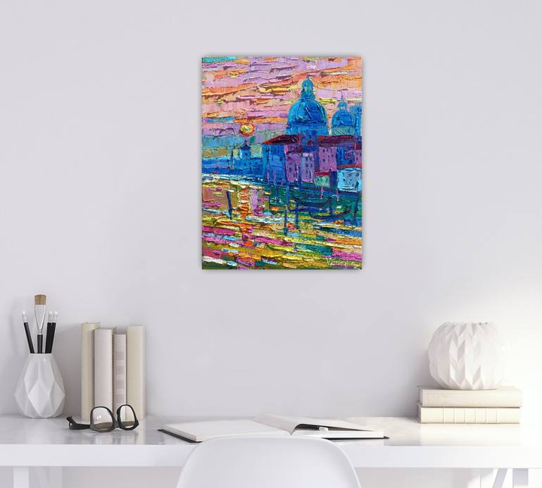 Original Abstract Expressionism Cities Painting by Vanya Georgieva