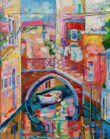 Original Abstract Expressionism Cities Paintings by Vanya Georgieva