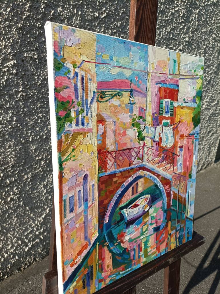 Original Abstract Expressionism Cities Painting by Vanya Georgieva