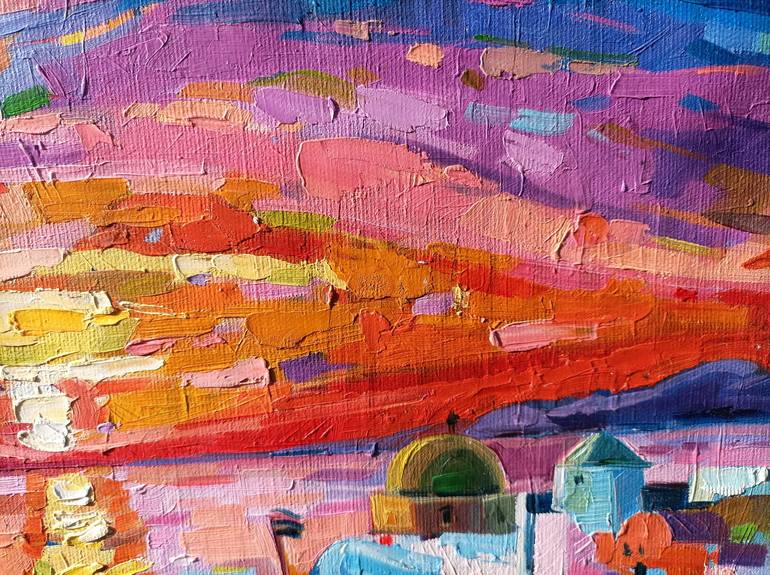 Original Abstract Expressionism Cities Painting by Vanya Georgieva