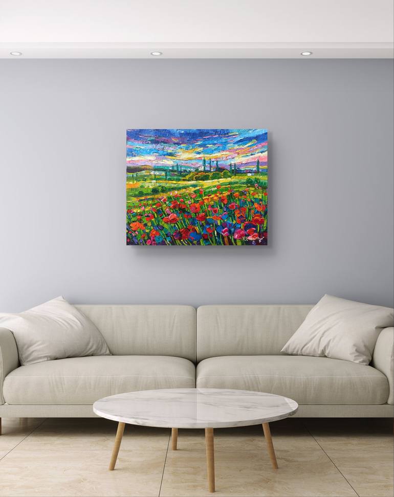 Original Abstract Expressionism Landscape Painting by Vanya Georgieva