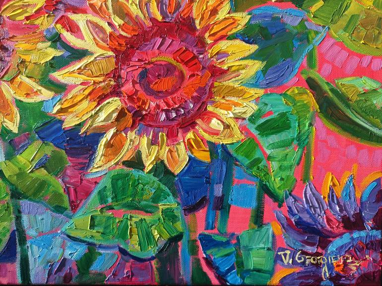 Original Abstract Expressionism Floral Painting by Vanya Georgieva