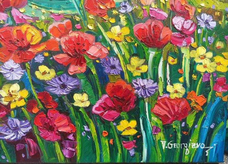 Original Color Field Painting Landscape Painting by Vanya Georgieva