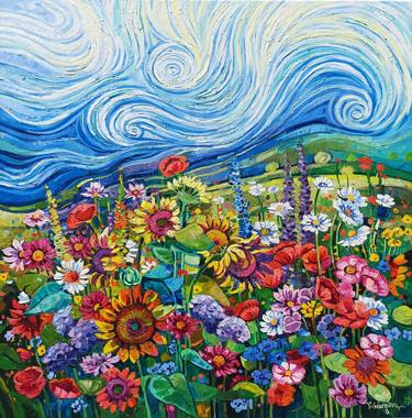 Original Abstract Expressionism Landscape Painting by Vanya Georgieva