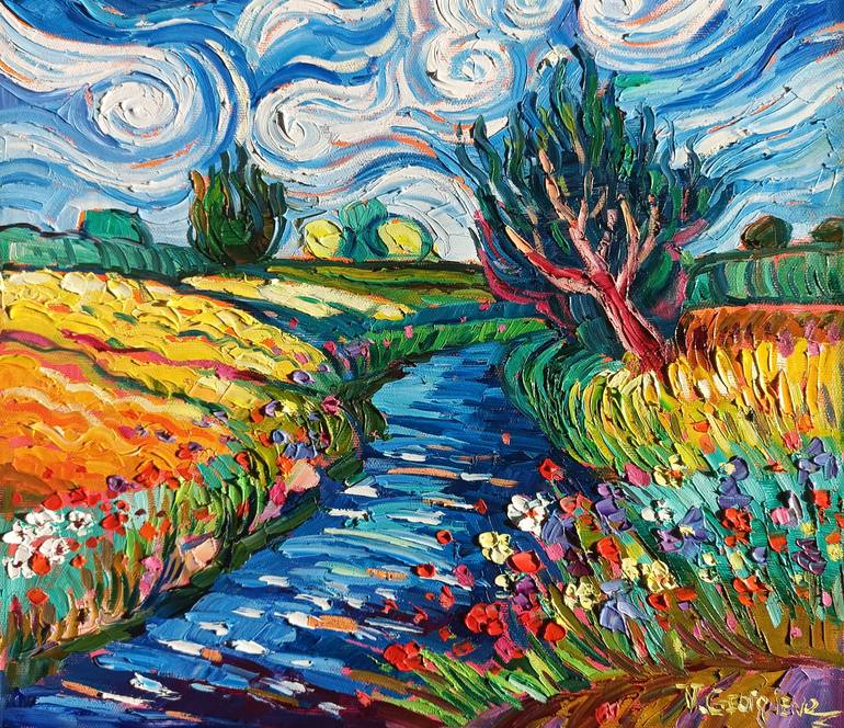 Original Abstract Expressionism Nature Painting by Vanya Georgieva