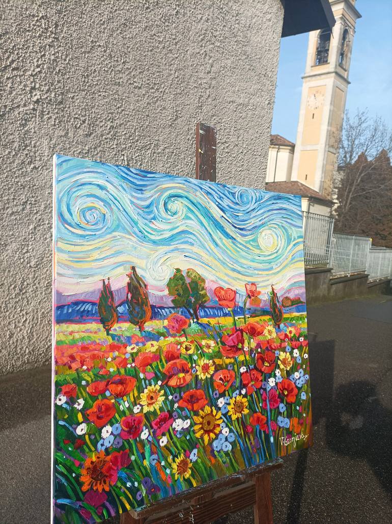 Original Abstract Expressionism Landscape Painting by Vanya Georgieva