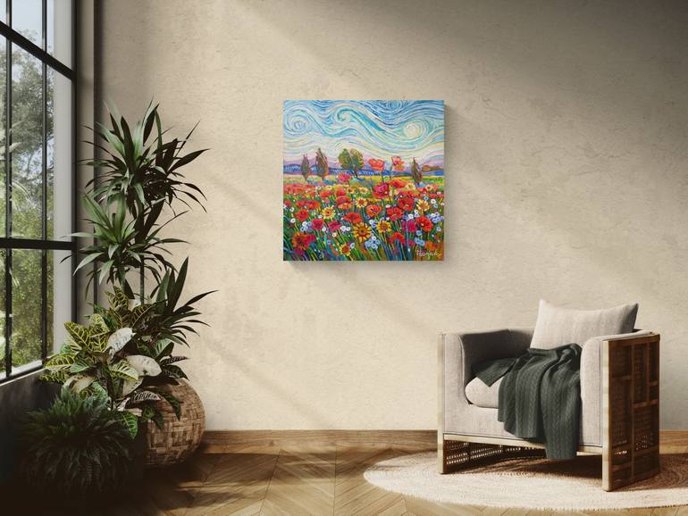 Original Abstract Expressionism Landscape Painting by Vanya Georgieva