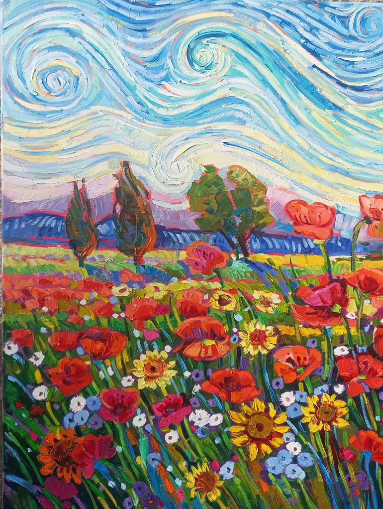 Original Abstract Expressionism Landscape Painting by Vanya Georgieva