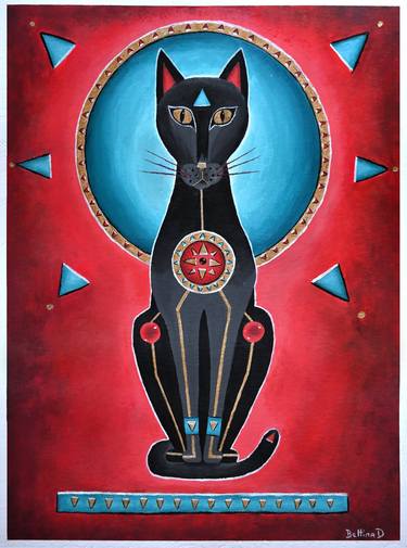 Original Conceptual Cats Paintings by Bettina Dupont