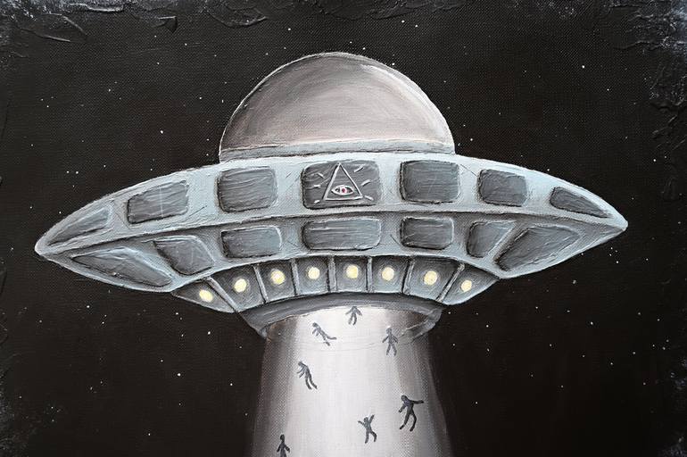 Original Conceptual Outer Space Painting by Bettina Dupont